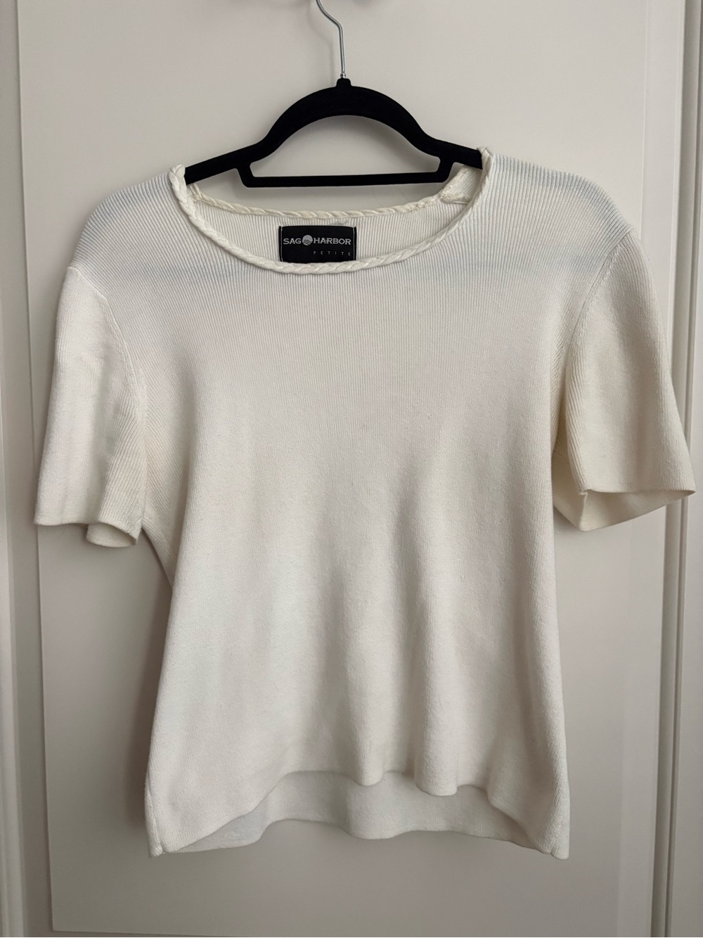 Sag Harbor Cream Short-Sleeve Knit Top
